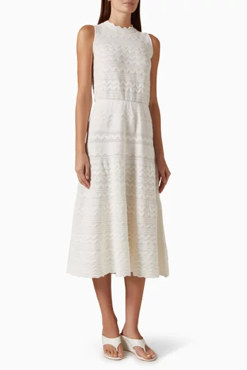 Cecilia Zig-zag Midi Dress in Knit