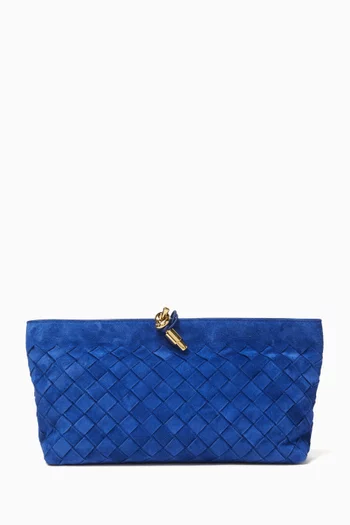 Andiamo Boat Pouch in Intrecciato Suede