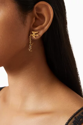 Cassandre Pendant Dove Earrings in Brass