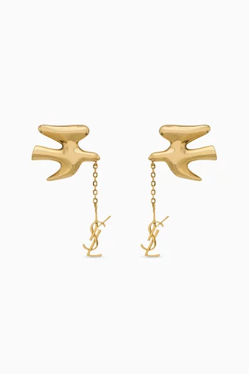 Cassandre Pendant Dove Earrings in Brass