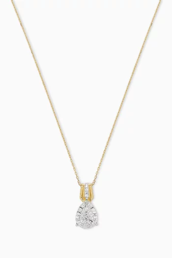 Pear-shaped Diamond Necklace in 18kt Gold