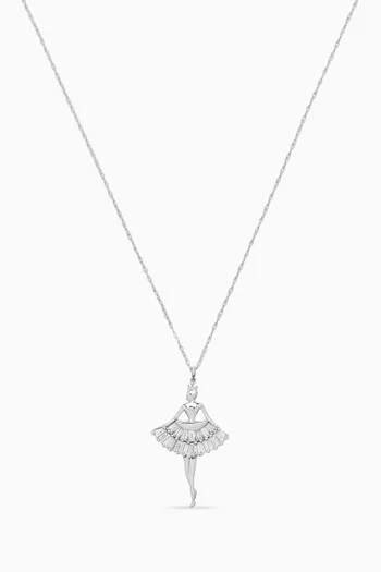 Ballerina Diamond Necklace in 18kt White Gold