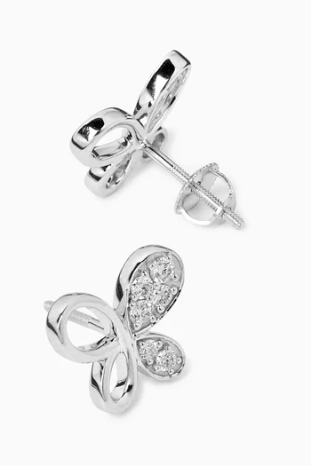 Butterfly Stud Earrings in 18kt White Gold