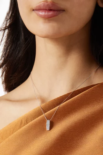 Pave Diamond Necklace in 18kt White Gold