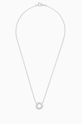Radiant Sun Necklace in 18kt White Gold