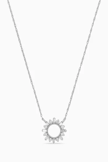 Radiant Sun Necklace in 18kt White Gold