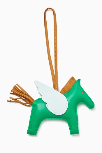 Unused Rodeo Pegasus MM Bag Charm in Milo Lambskin Leather