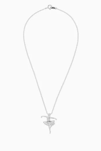 Ballerina Dance Diamond Necklace in 18kt White Gold