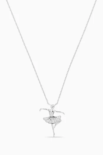 Ballerina Dance Diamond Necklace in 18kt White Gold