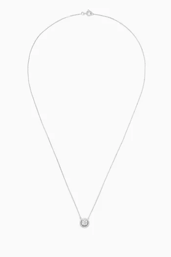Halo Diamond Necklace in 18kt White Gold