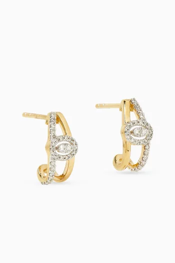 Split Shank Diamond Drop Earrings in 18kt Gold