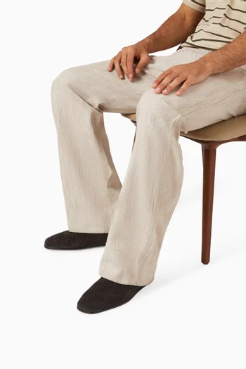 Palazzo Loafers in Intrecciato Suede