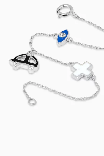 Car Chain Diamond Bracelet in 18kt White Gold