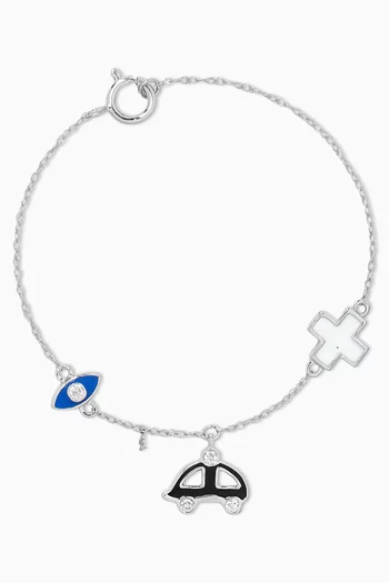 Car Chain Diamond Bracelet in 18kt White Gold