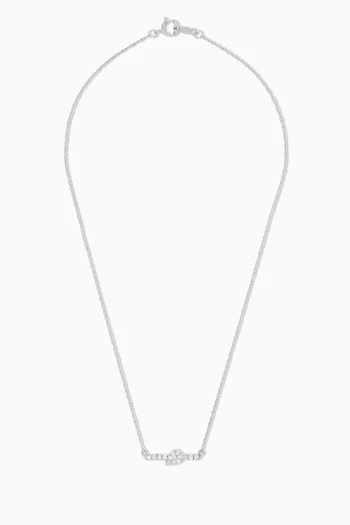 Pear-Shaped Cluster & Bar Diamond Necklace in 18kt White Gold
