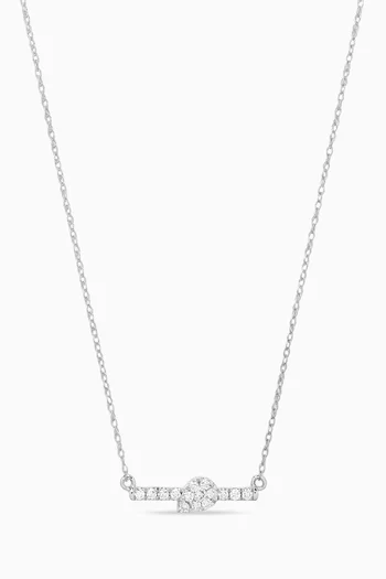 Pear-Shaped Cluster & Bar Diamond Necklace in 18kt White Gold