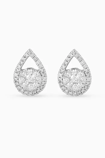 Pear-shaped Diamond Stud Earrings in 18kt White Gold