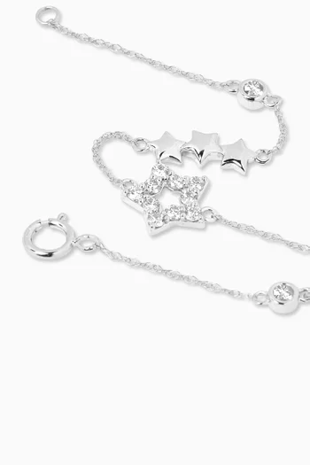 Stars Chain Diamond Bracelet in 18kt White Gold