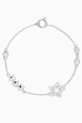 Stars Chain Diamond Bracelet in 18kt White Gold