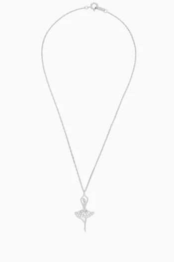 Dancing Ballerina Diamond Necklace in 18kt White Gold