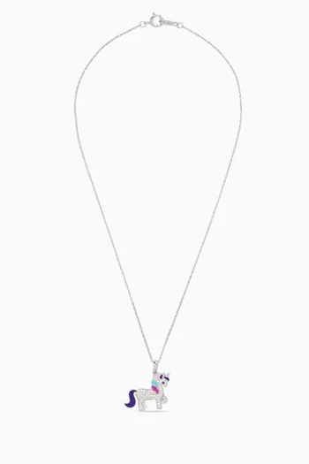 Unicorn Necklace in 18kt White Gold