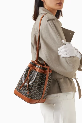 Unused Petit Flot PM Bucket Bag in Goyardine Canvas