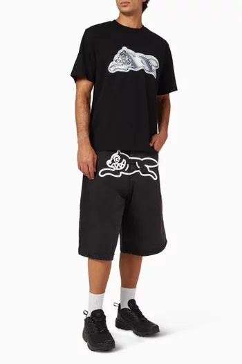 Iced Out Running Dog T-shirt in Cotton