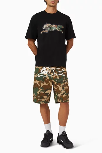 Camo Running Dog Woodland T-shirt in Cotton