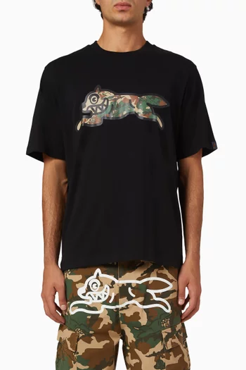 Camo Running Dog Woodland T-shirt in Cotton
