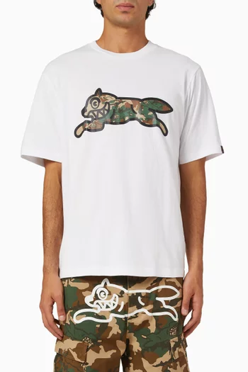 Camo Running Dog Woodland T-shirt in Cotton