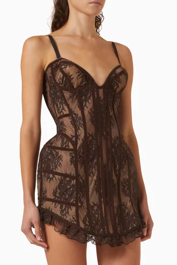 Corset Mini Dress in Lace