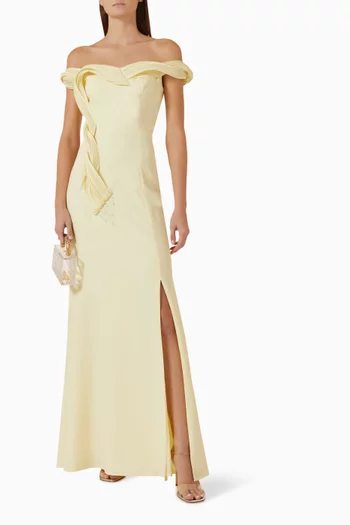Off-shoulder Slit Dress