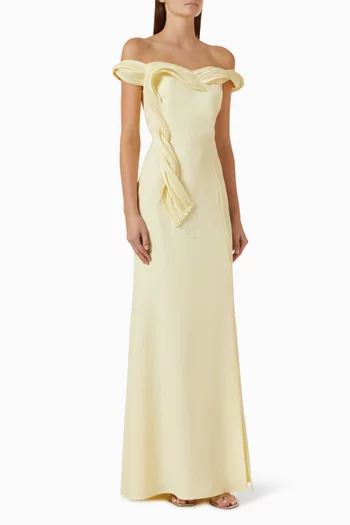 Off-shoulder Slit Dress