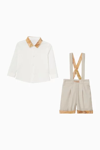 Shirt & Suspender Shorts Set