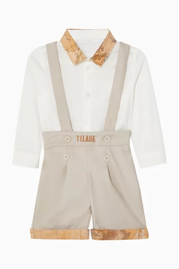 Shirt & Suspender Shorts Set