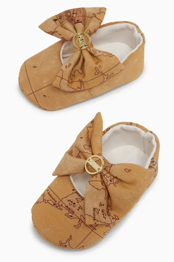 Geo Bow Ballet Booties in Cotton