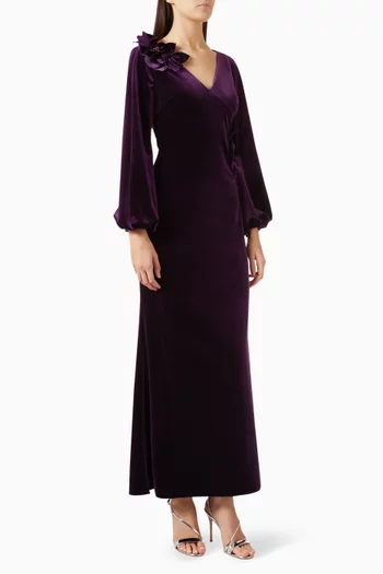 Floral Gown in Velvet