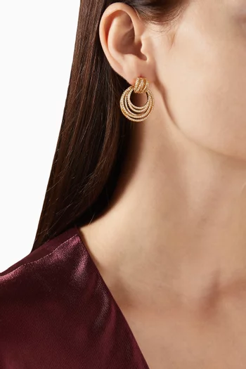Mariela Layered Dangle Hoop Earrings in Gold-plated Brass