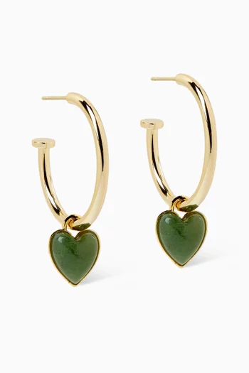 Heart Huggie Earrings in Gold-plated Brass