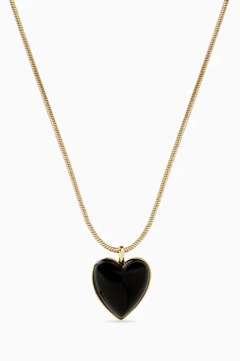 Puffy Heart Choker in Gold-plated Brass