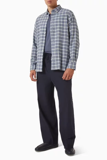 Arsene Waffled Check Shirt in Cotton