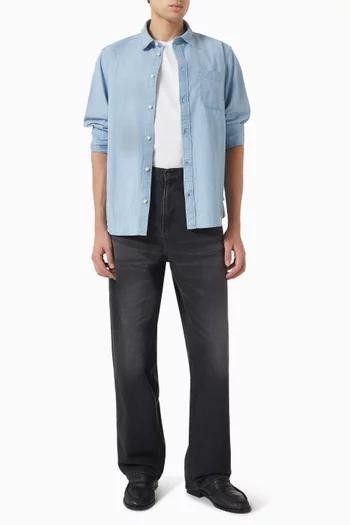 Buttoned Chambray Shirt in Denim