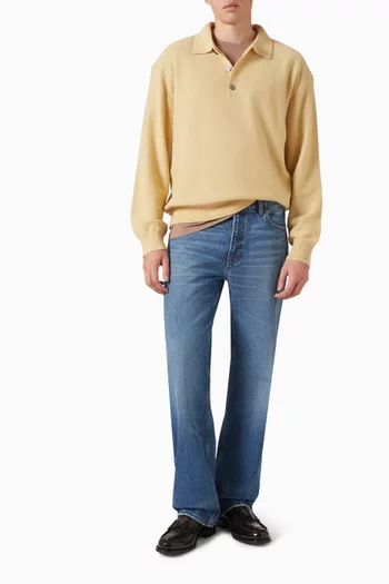 Polo Sweater in Boiled Wool