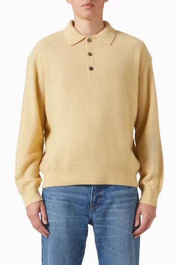 Polo Sweater in Boiled Wool