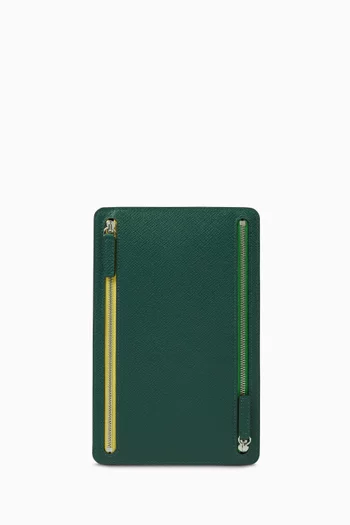 Multi-Zip Case in Calf Leather