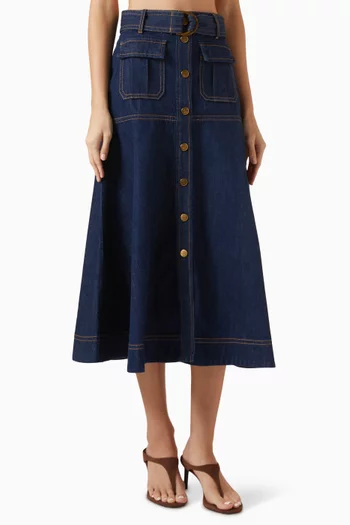 Midi Skirt in Denim