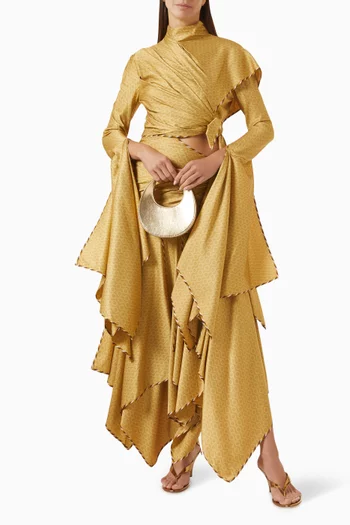 Valiant Chain-print Handkerchief Dress in Silk