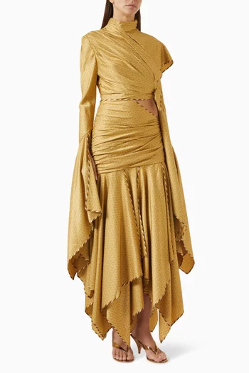 Valiant Chain-print Handkerchief Dress in Silk