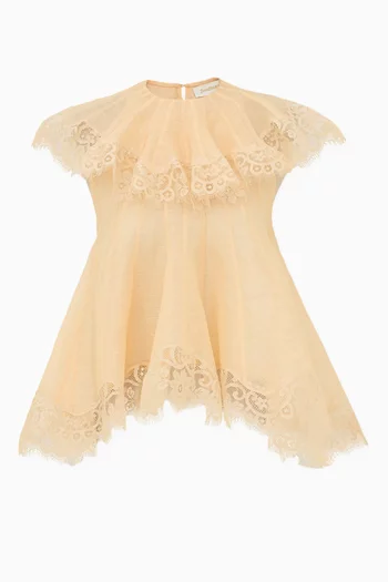 Ascent Flutter Top in Linen Blend