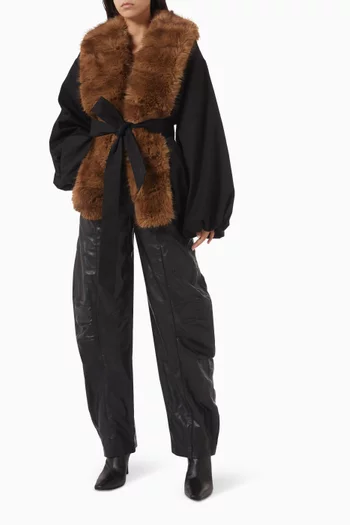 Faux-fur Collar Jacket